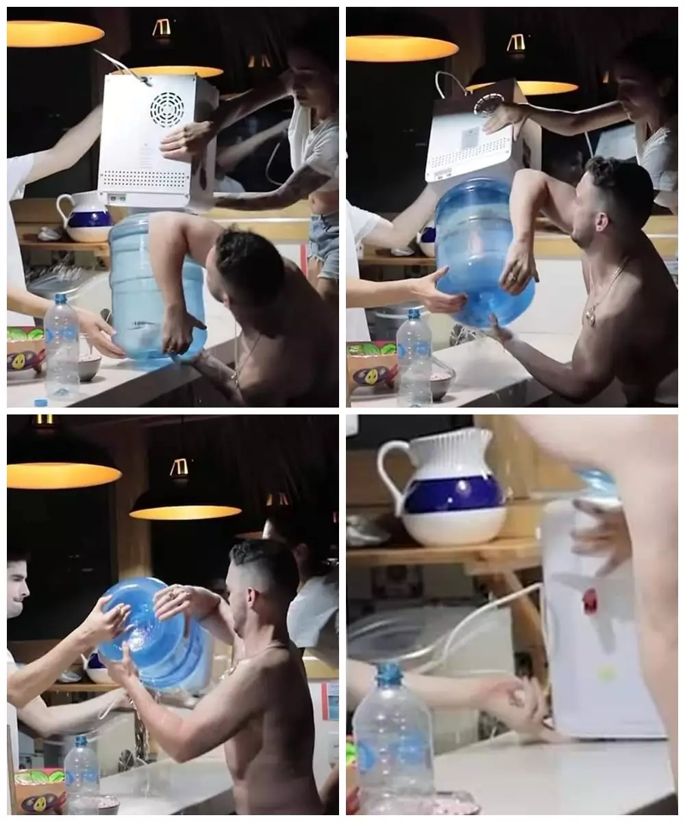 aksi lucu warganet pakai galon  Berbagai Sumber