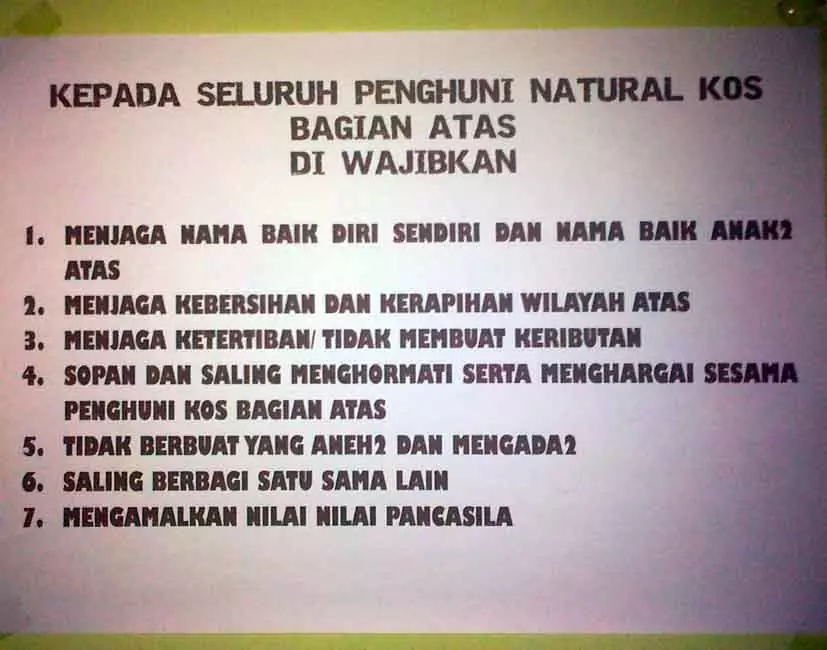peringatan lucu ibu kos berbagai sumber peringatan lucu ibu kos berbagai sumber