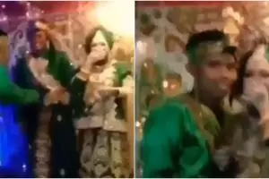 Datang ke nikahan mantan, pemuda ini pakai busana bak mempelai pria