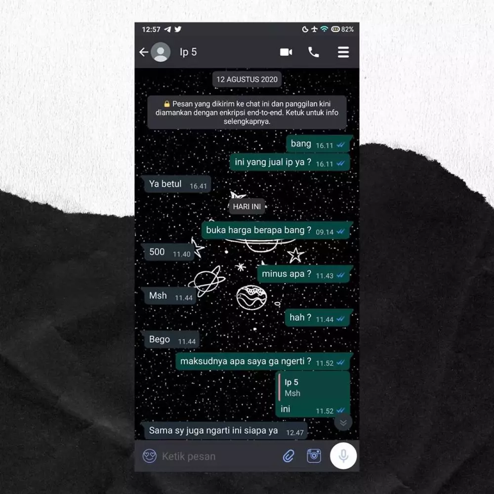 chat lucu penjual online shop iseng © 2020 instagram.com