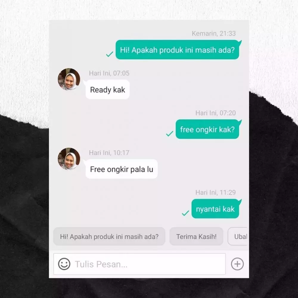 chat lucu penjual online shop iseng © 2020 instagram.com