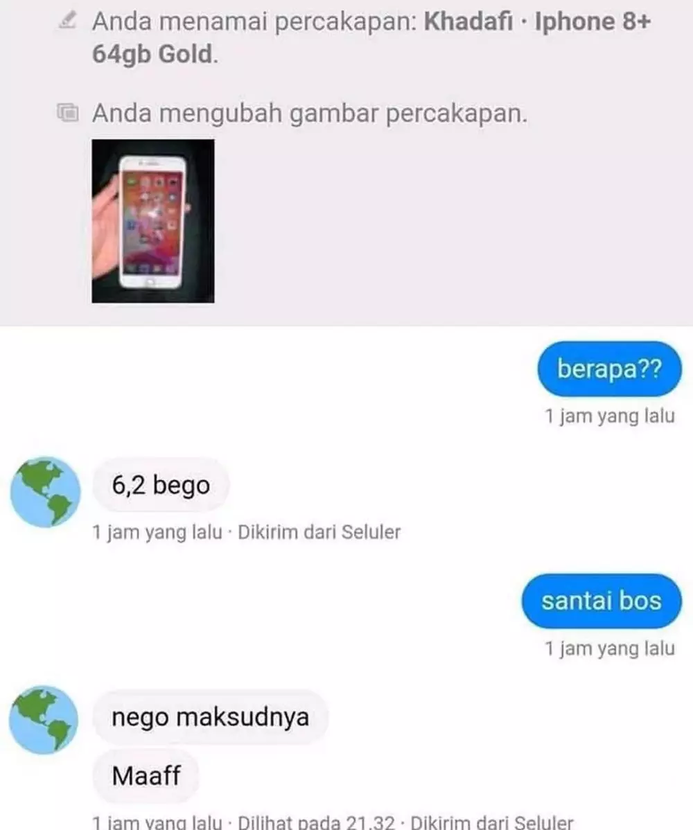 chat lucu penjual online shop iseng © 2020 instagram.com