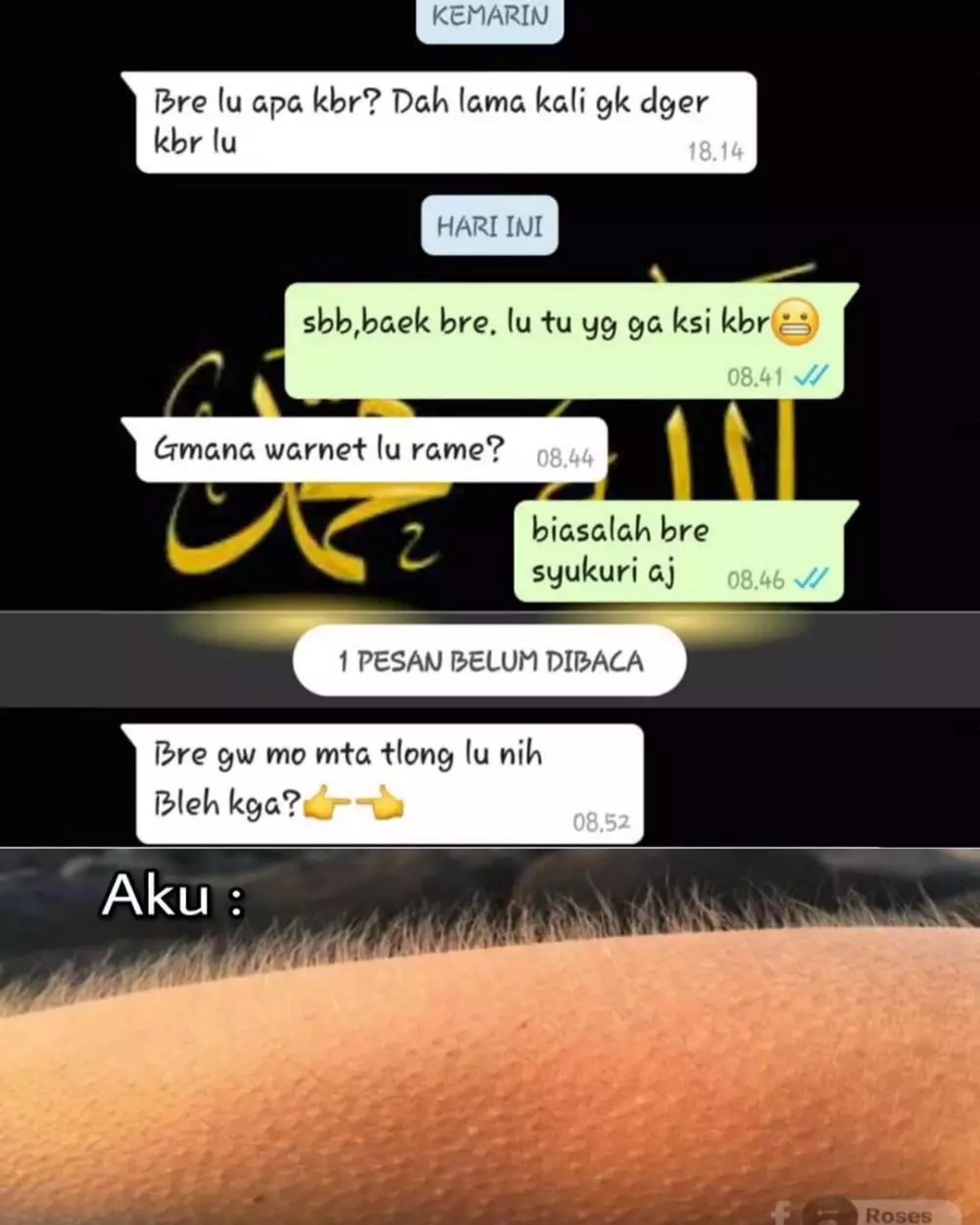 chat lucu basa-basi teman © 2020 instagram.com