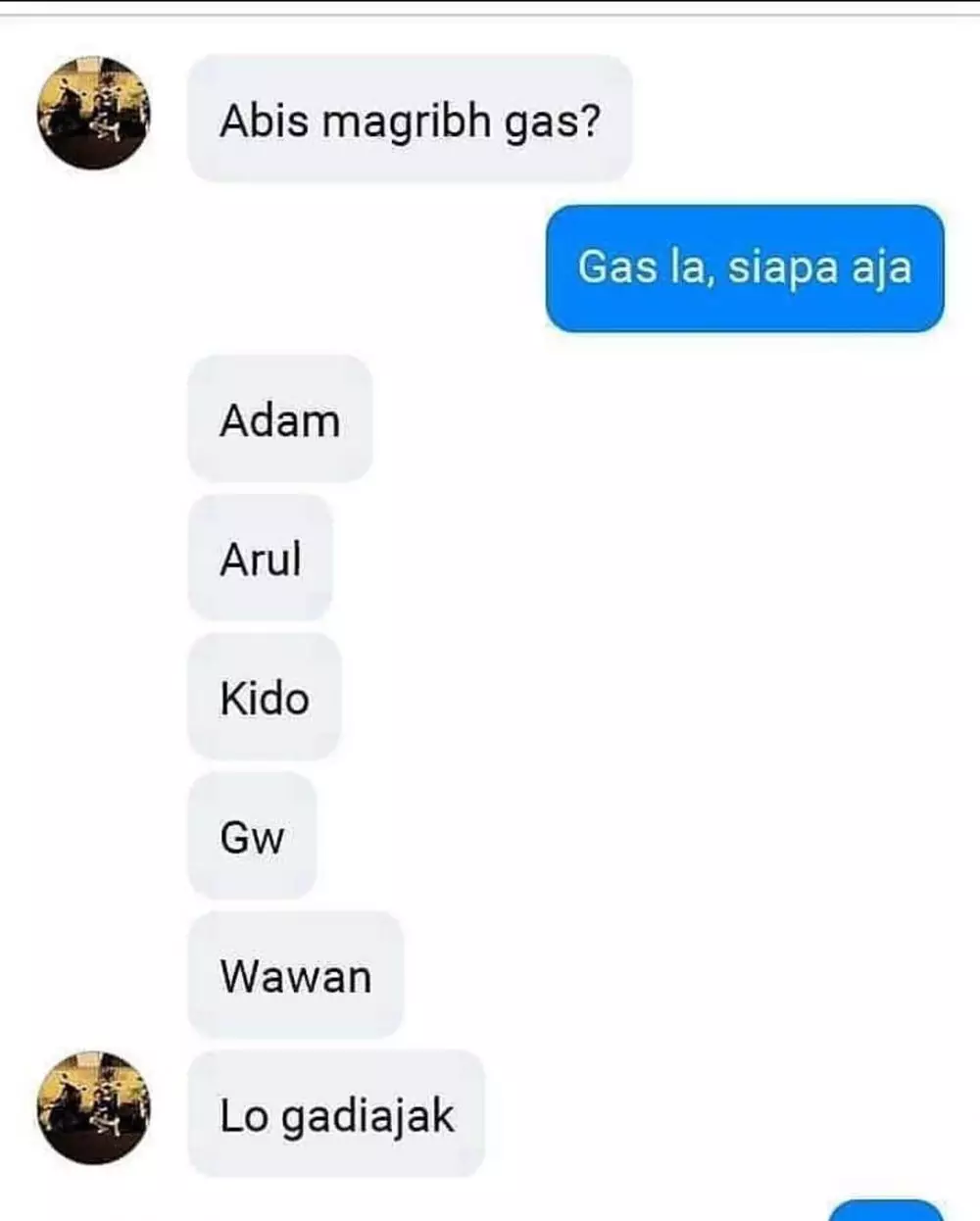 chat lucu basa-basi teman © 2020 instagram.com