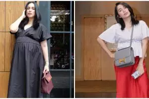 8 Gaya OOTD hamil ala Ussy Sulistiawaty, simpel tapi tetap stylish