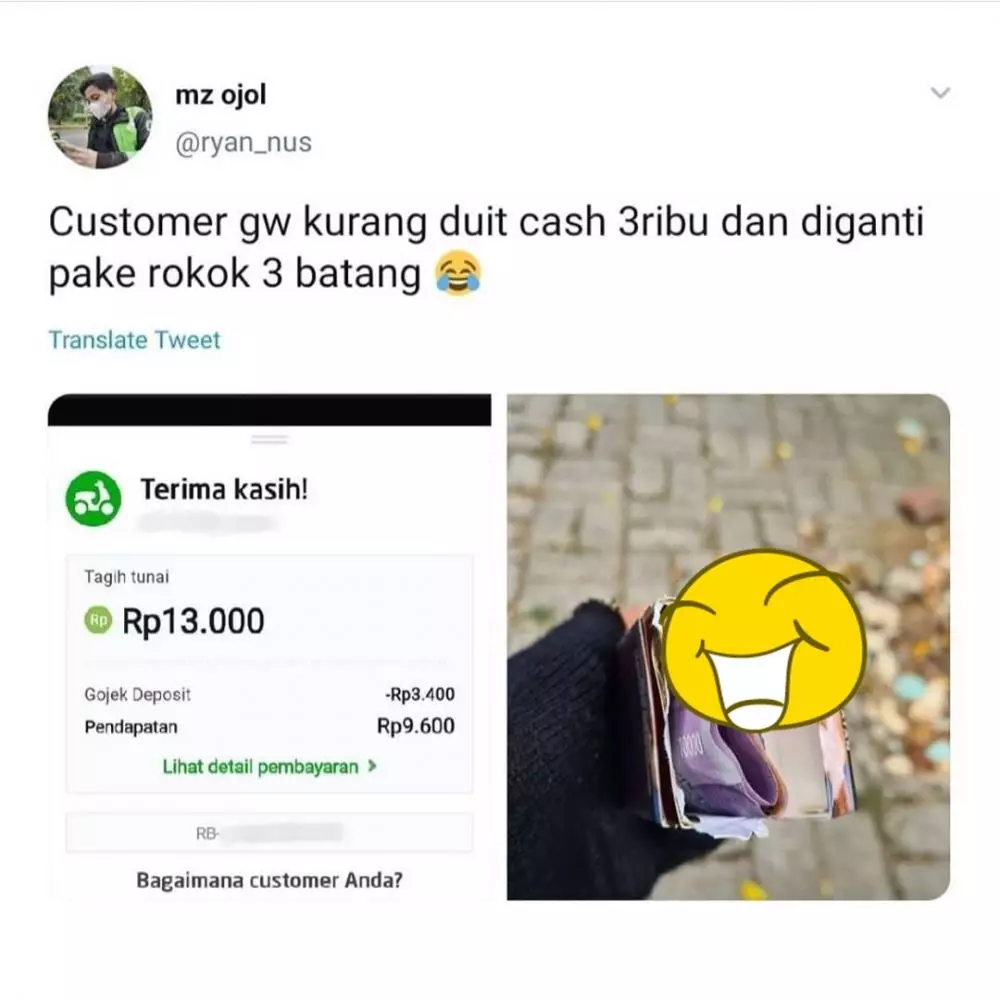 Momen absurd driver ojek online Instagram