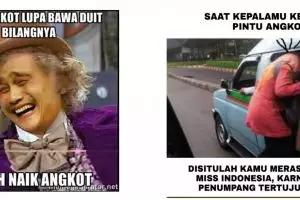 10 Meme lucu ketika naik angkot, kocaknya bikin tepuk jidat