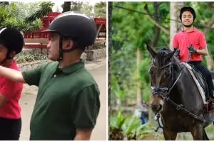 10 Potret Ruben Onsu dan Betrand Peto latihan berkuda, seru abis