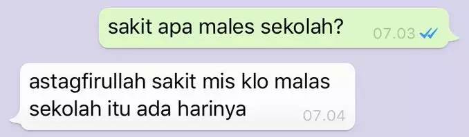 Chat lucu murid belajar online Twitter