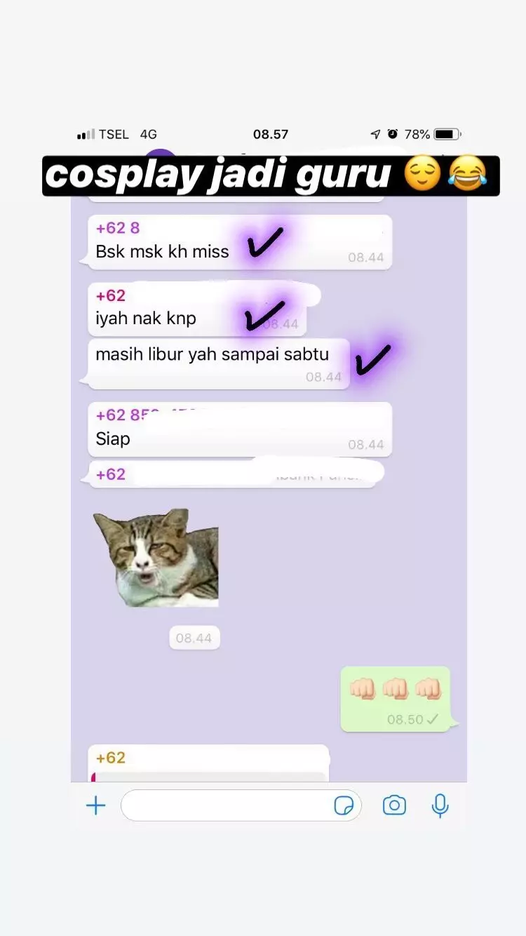 Chat lucu murid belajar online Twitter
