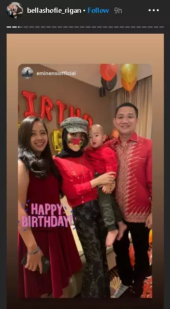Momen anak sambung Bella Shofie ulang tahun Instagram/@bellashofie_rigan