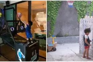 14 Potret arena bermain anak seleb di rumah, luas & wahananya komplet