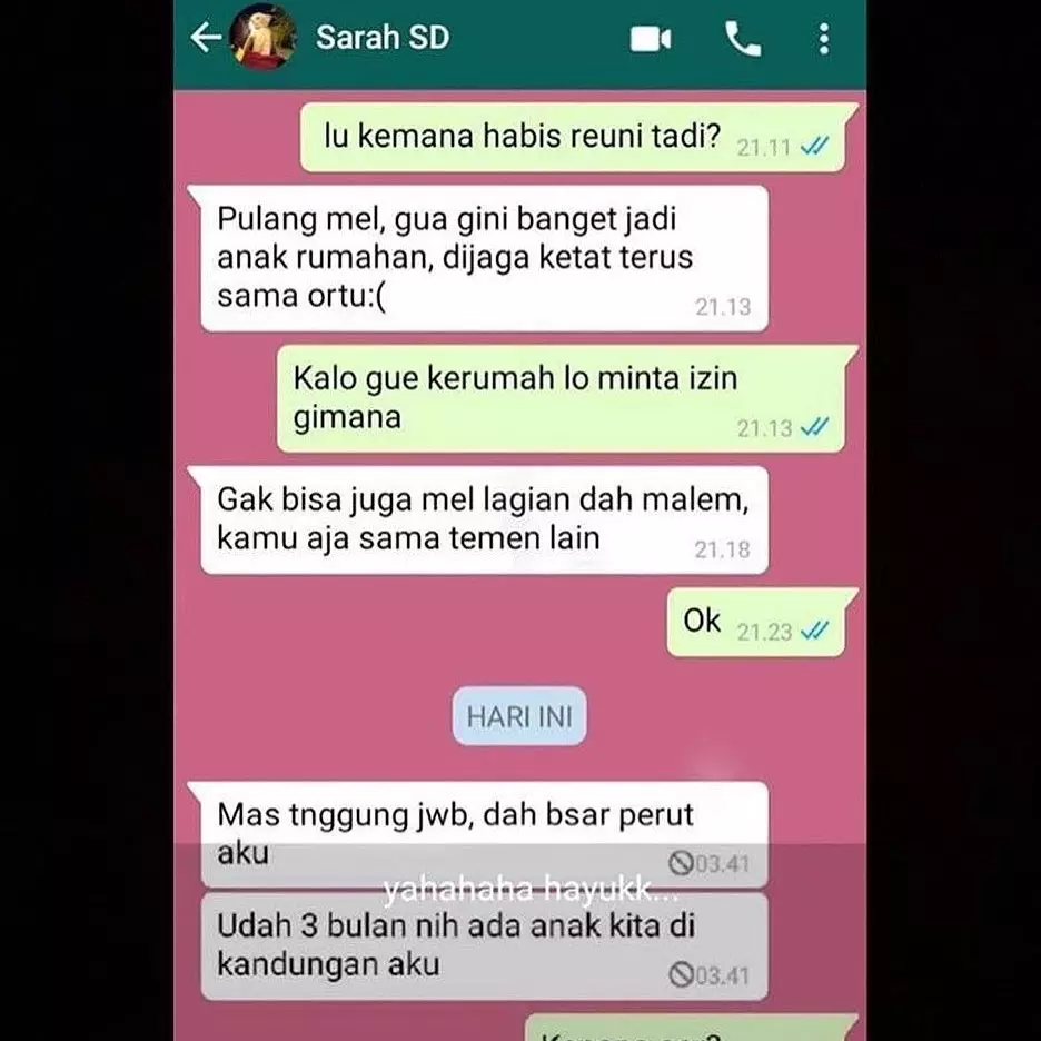 chat gara-gara pakai medsos © 2020 instagram.com