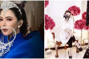 8 Pesona Syahrini pakai face shield glamor, gayanya cetar