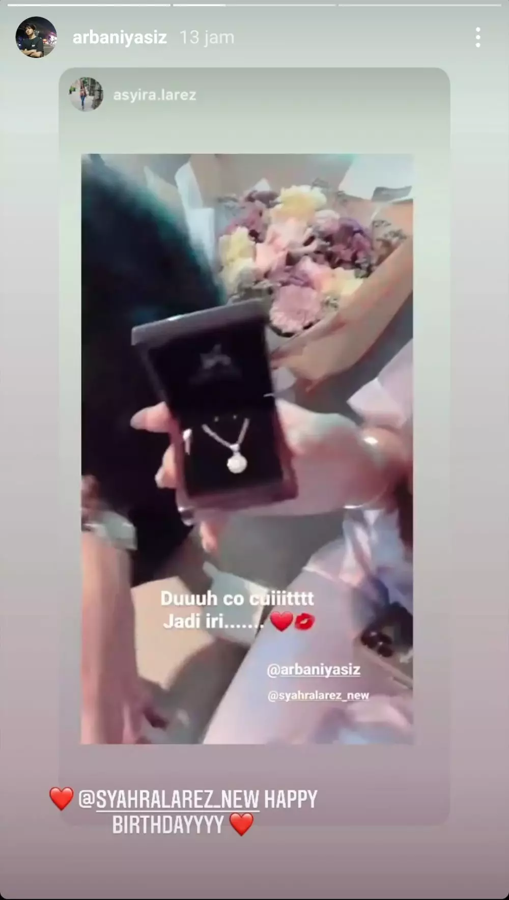 ulang tahun Syahra Larez instagram