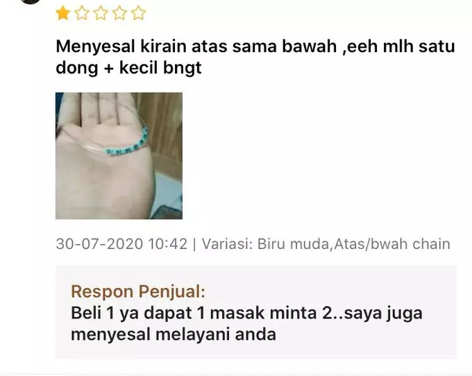 Balasan di review bintang 1 Twitter