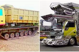 9 Potret modifikasi truk ini absurdnya bikin gagal paham
