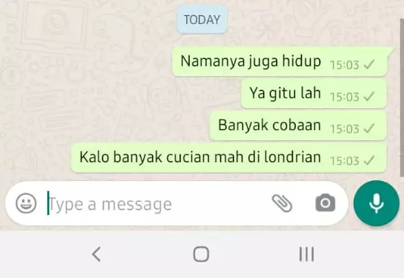 Chat motivasi dari teman Instagram