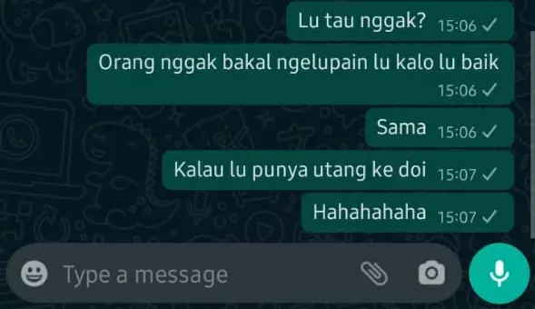 Chat motivasi dari teman Instagram