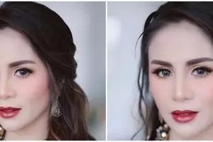 8 Penampakan halaman belakang rumah Momo Geisha, ada danau buatan