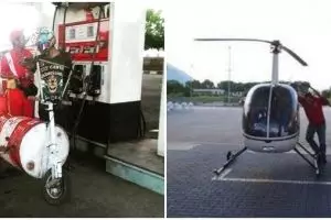 10 Potret kendaraan lagi ngisi bensin ini menipu mata