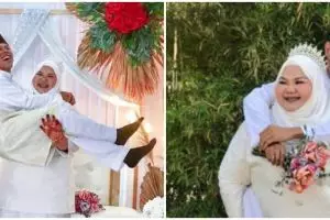 Pengantin wanita gendong suami di hari pernikahan, unik & bikin baper