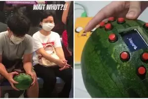 Viral konsol video game dibuat dari kulit semangka, unik banget