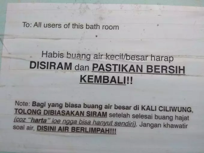 peringatan di toilet kos berbagai sumber peringatan di toilet kos berbagai sumber