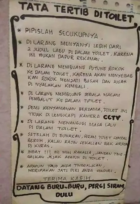 peringatan di toilet kos berbagai sumber peringatan di toilet kos berbagai sumber