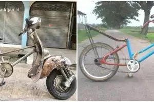 10 Potret lucu kreasi nyeleneh sepeda ini bikin geleng kepala