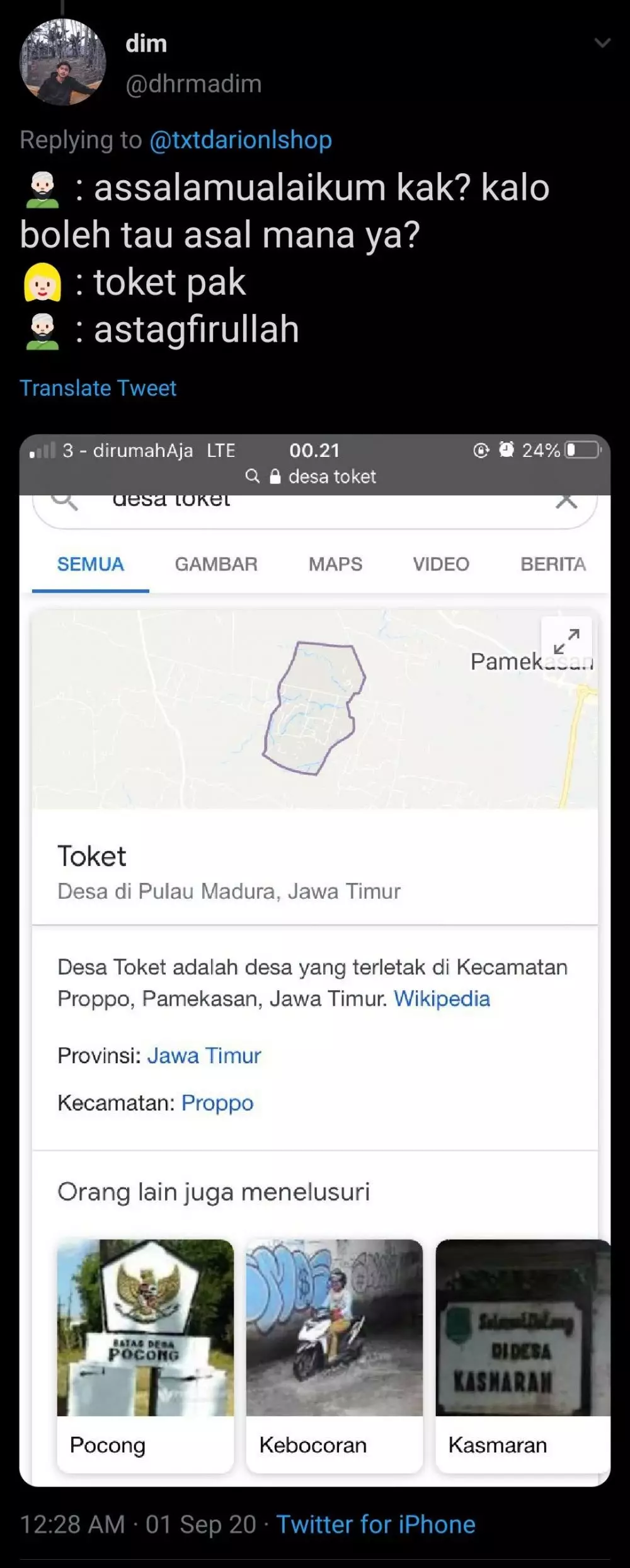 nama kota unik Twitter