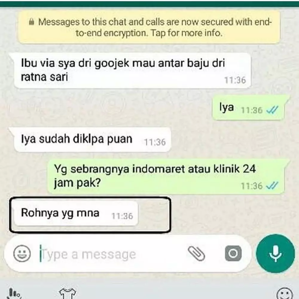Chat typo lokasi penjemputan ojol Instagram