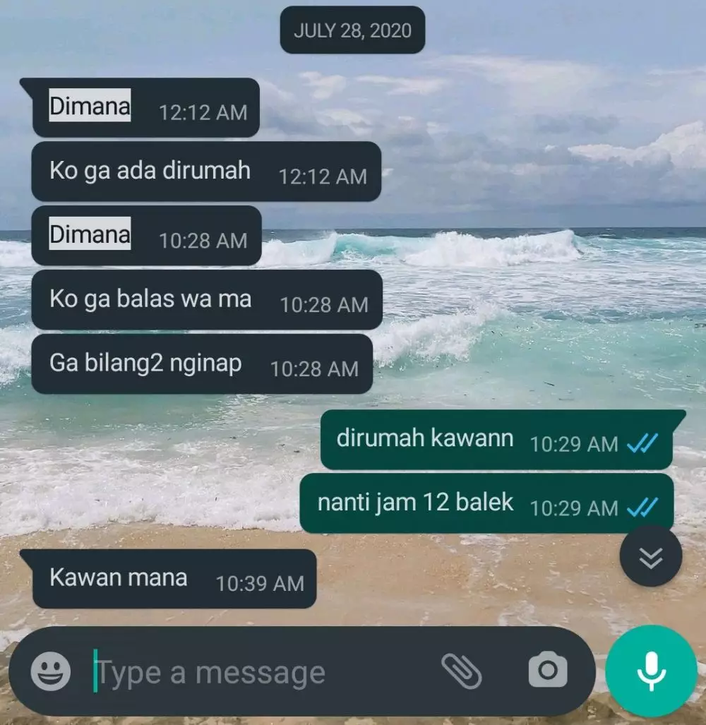 Chat emak suruh anaknya pulang Twitter