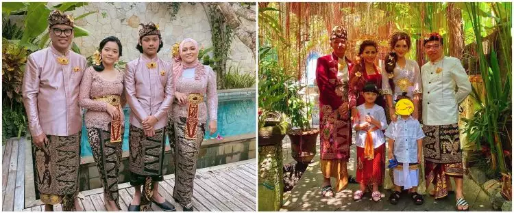 Beda gaya 10 keluarga seleb pakai busana adat Bali, curi perhatian