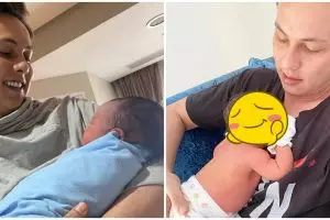 10 Momen Andhika Pratama momong anak kelimanya, semakin siaga