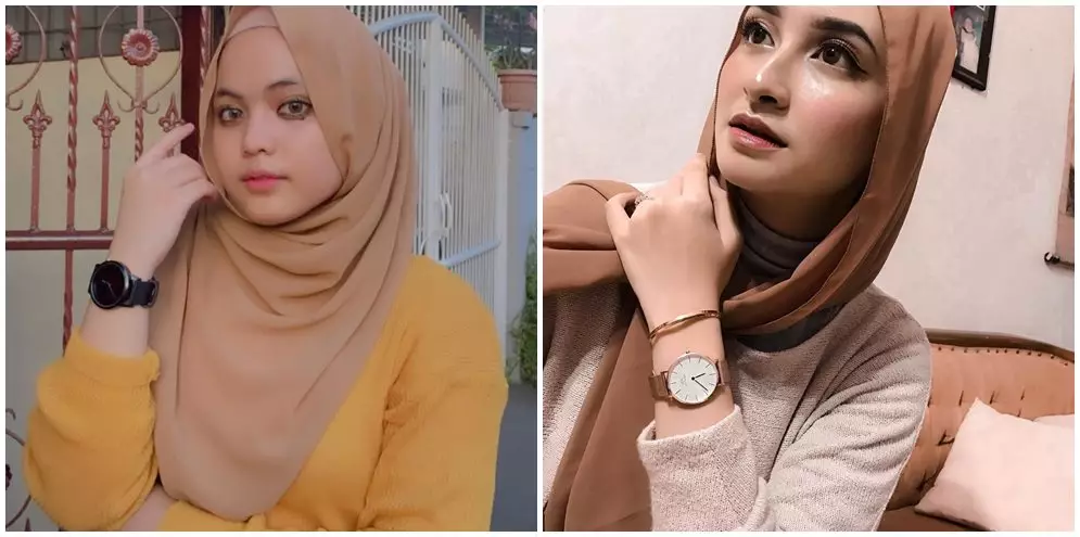 beda gaya fashion hijab putri & shania Instagram