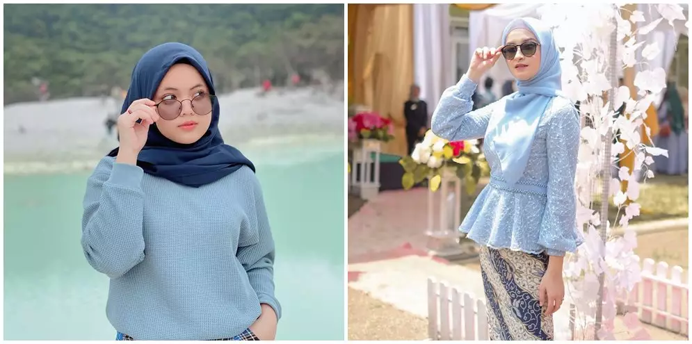 beda gaya fashion hijab putri & shania Instagram