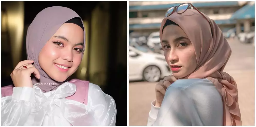 beda gaya fashion hijab putri & shania Instagram