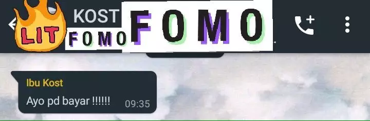 Chat pemberitahuan ibu kos Twitter