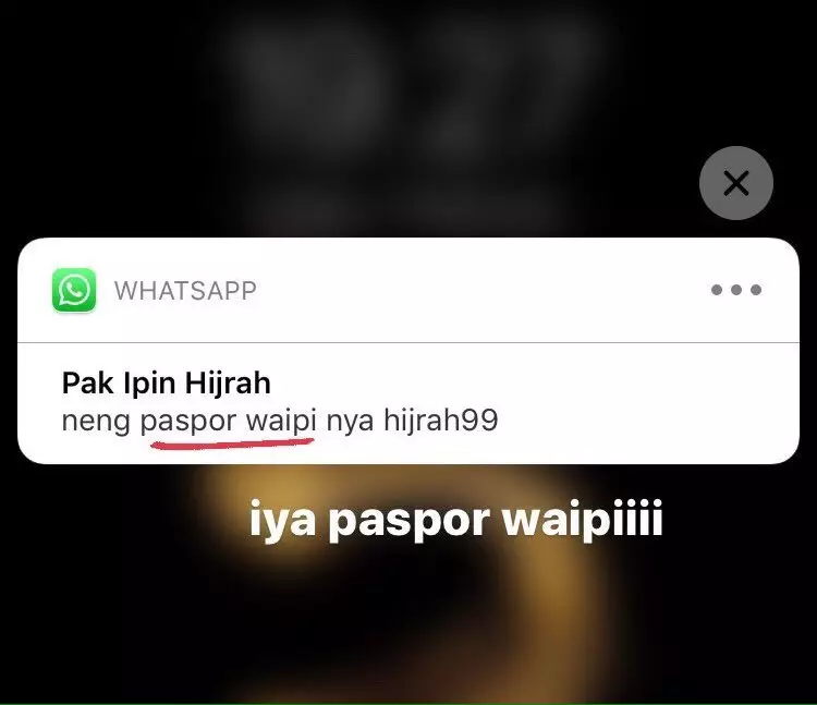 Chat pemberitahuan ibu kos Twitter