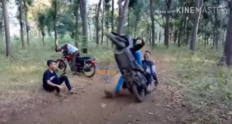 Momen apes naik motor Berbagai sumber