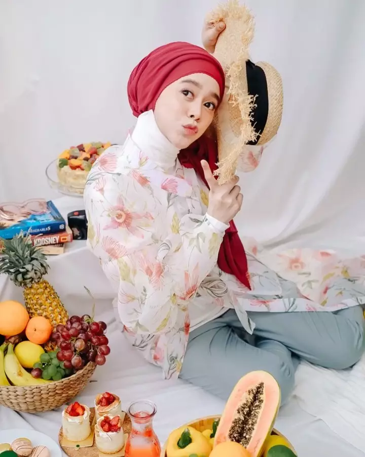 pemotretan Lesty bunga instagram