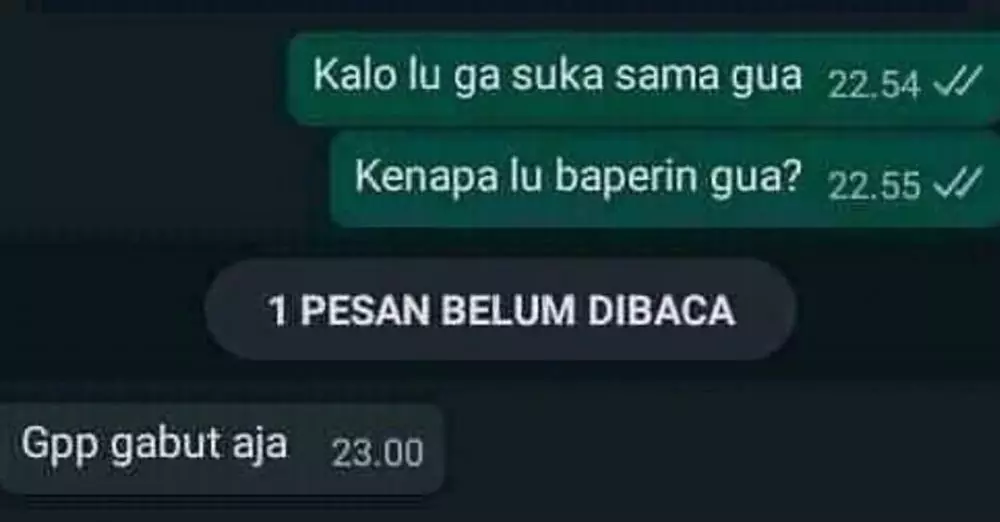 chat lucu cuma dicuekin © 2020 instagram.com