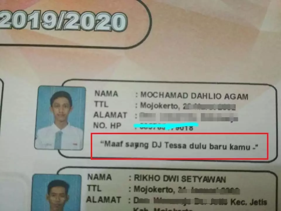 Kesan pesan murid cowok Twitter