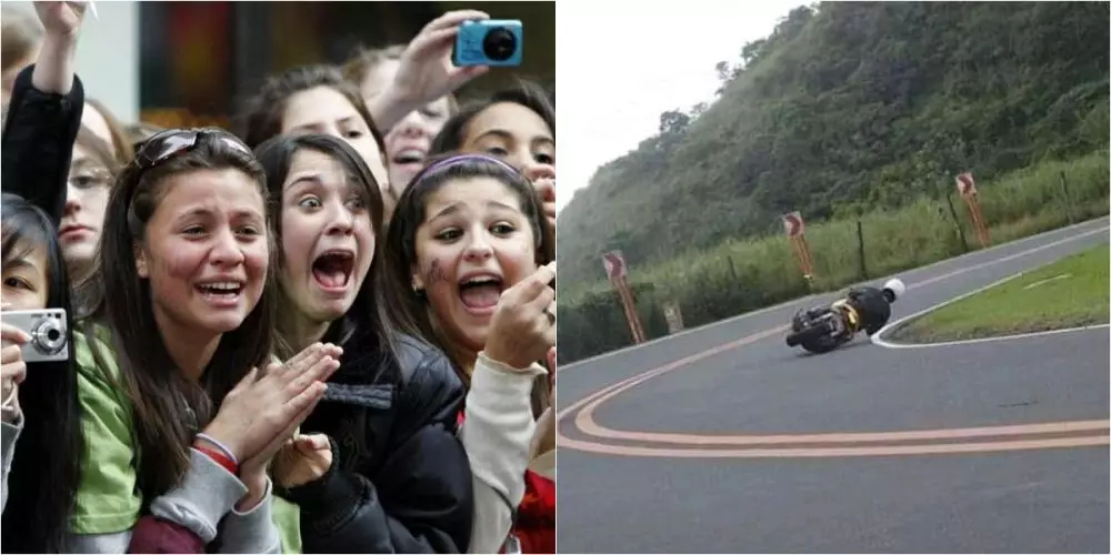 Editan penonton kagum atraksi pengendara Berbagai sumber