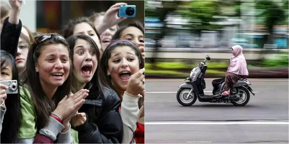 Editan penonton kagum atraksi pengendara Berbagai sumber