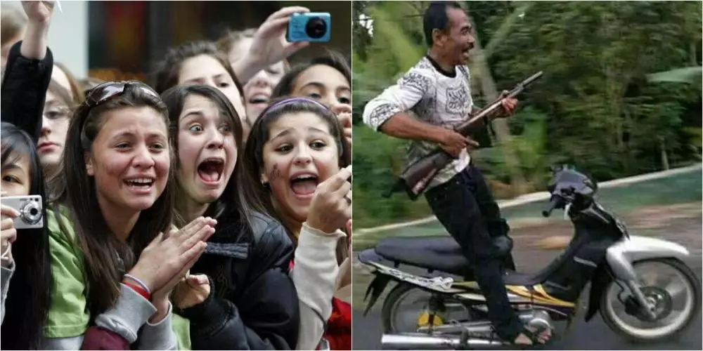 Editan penonton kagum atraksi pengendara Berbagai sumber