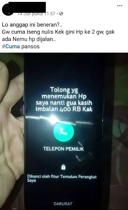 nemu barang zonk Berbagai sumber