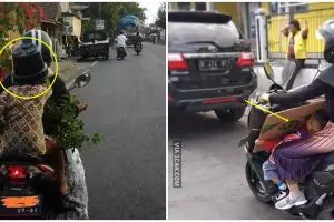 10 Momen lucu diboncengin emak ini bikin tepuk jidat