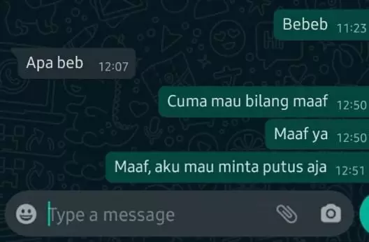 Chat minta maaf pas putus berbagai sumber Chat minta maaf pas putus berbagai sumber